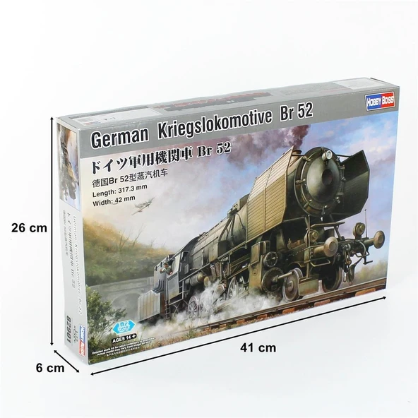 HobbyBoss 82901 1/72 Ölçek, Alman Savaş Lokomotifi BR-52, Plastik Model Kiti - Resim 5