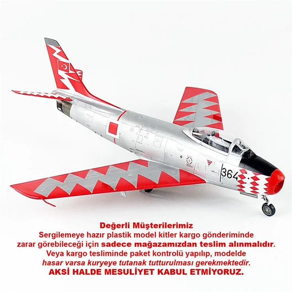QD164 1/48 Ölçek, F-86E Sabre (Yarasalar) Sergilemeye Hazır Plastik Savaş Uçağı Modeli ürün görseli 1