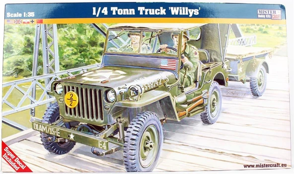 Mistercraft F299 1/35 (1/4 Ton Sınıfı) Willys Jeep Plastik Model Kiti ürün görseli 1