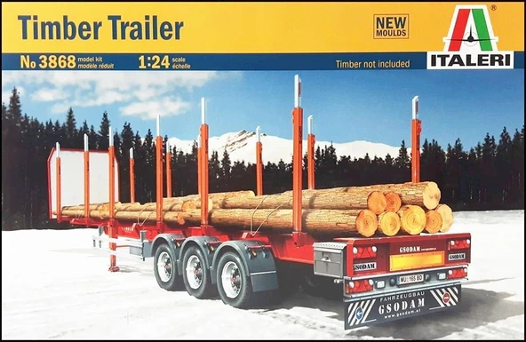 Italeri 3868S 1/24 Ölçek, Timber Trailer Tır Dorsesi, Plastik Model kiti ürün görseli