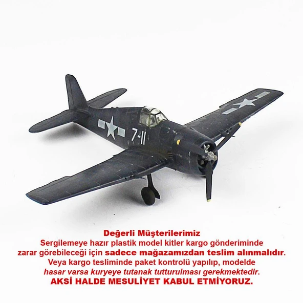 QD038 1/72 Ölçek, F6F Hellcat Sergilemeye Hazır Plastik Uçak Maketi ürün görseli