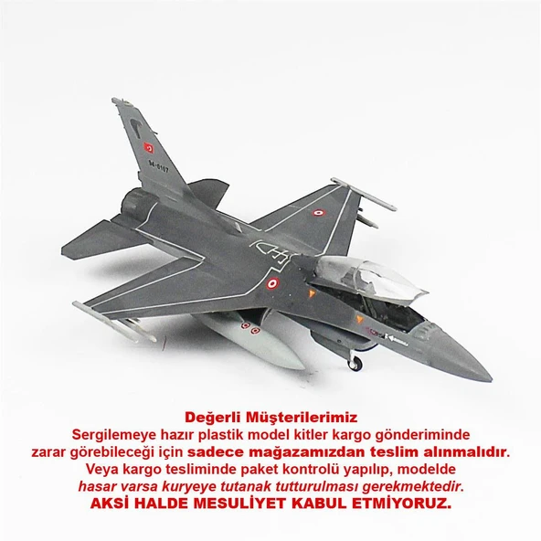 QD014 1/72 Ölçek, F-16D Fighting Falcon Sergilemeye Hazır Plastik Uçak Maketi