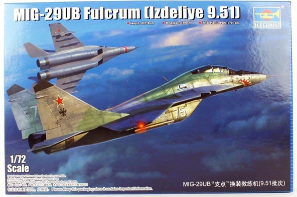 Trumpeter 01677 1/72 Ölçek, MIG-29 UB (Izdeliye 9.51) Fulcrum Savaş Uçağı Plastik Model Kiti ürün görseli 1
