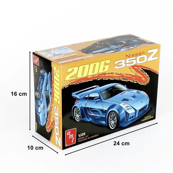 AMT 1220M 1/25 Ölçek, 2006 Nissan 350Z 2T, Plastik Araba Maketi - Resim 5