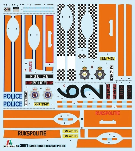 Italeri 3661S 1/24 Ölçek, Range Rover Polis Aracı, Plastik Model kiti - Resim 2