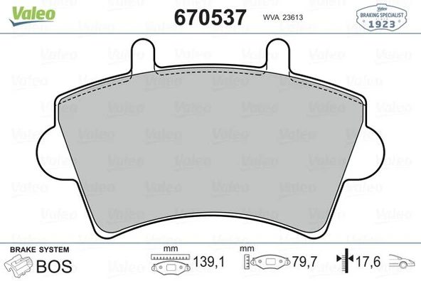 VALEO 670537 ÖN BALATA MASTER MOVANO II III 01 > NISSAN INTERSTAR 02> 402993 7701206727-7701207339-4106000QAD ürün görseli 1