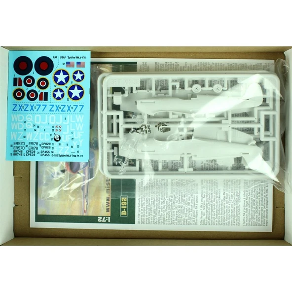 Mistercraft D192 1/72 Supermarine (Spitfire) Mk.Vb Savaş Uçağı Plastik Model Kiti - Resim 2