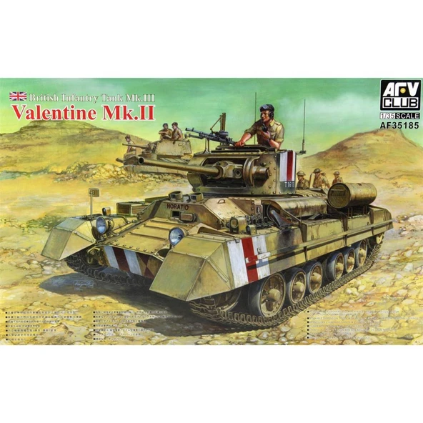 AFV Club AF35185 1/35 Ölçek, British Infantry Tank Mk.III Valentine Mk.II Tank, Plastik Model kiti ürün görseli