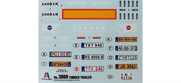 Italeri 3868S 1/24 Ölçek, Timber Trailer Tır Dorsesi, Plastik Model kiti - Resim 4