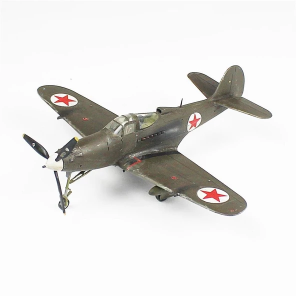 QD098 1/48 Ölçek, P-39A Aircobra Sergilemeye Hazır Plastik Uçak Maketi - Resim 2