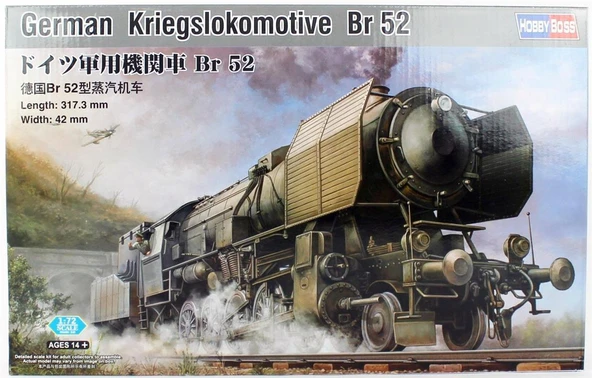 HobbyBoss 82901 1/72 Ölçek, Alman Savaş Lokomotifi BR-52, Plastik Model Kiti ürün görseli 1