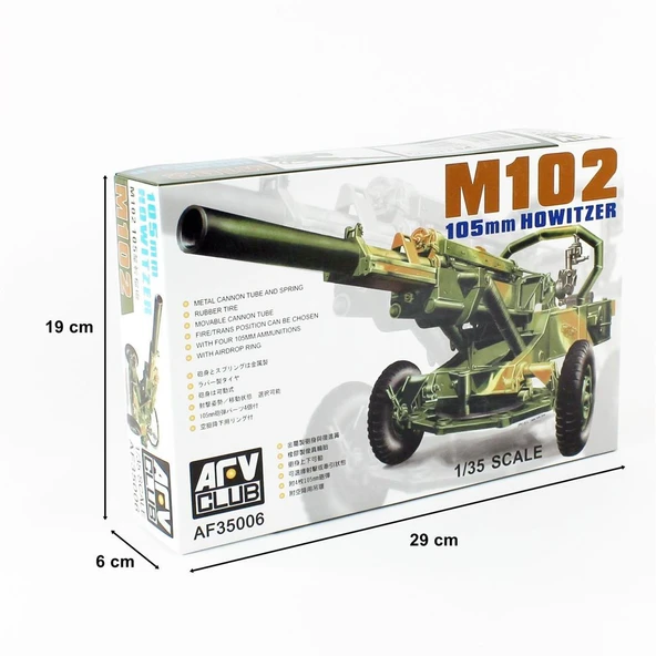 AFV Club AF35006 1/35 Ölçek, M102 105mm HOWITZER Obüs, Plastik Model kiti - Resim 5