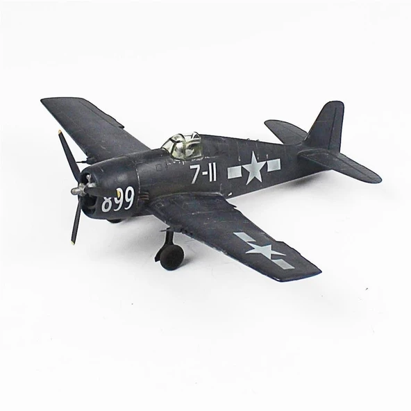 QD038 1/72 Ölçek, F6F Hellcat Sergilemeye Hazır Plastik Uçak Maketi - Resim 2