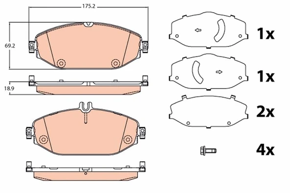 TRW GDB2097 FREN BALATASI ON MERCEDES W205 S205 C205 A205 C257 W213 S213 A238 C238 A0004209300 ürün görseli 1