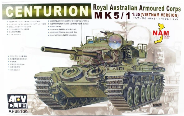 AFV Club AF35100 1/35 Ölçek, CENTURION MK5/1 (Vietnam Versiyonu) Tankı, Plastik Model kiti ürün görseli