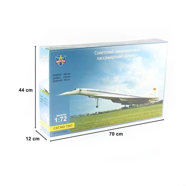 Modelsvit MSVIT7203 1/72 Ölçek, Tupolev Tu-144 Yolcu Uçağı, Plastik Model kiti - Resim 5