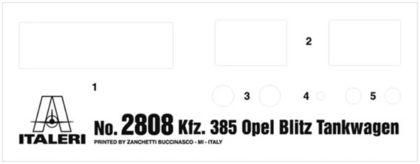 Italeri 2808S 1/48 Ölçek, Opel Blitz Tankwagen Kfz. 385 Askeri Tanker, Plastik Model kiti - Resim 8