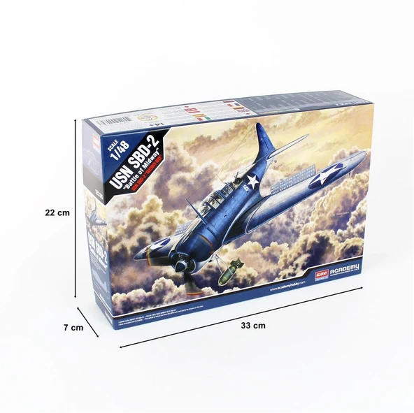 Academy 12335 1/48 Ölçek, USN SBD-2 (Midway) Savaş Uçağı, Plastik Model kiti - Resim 5