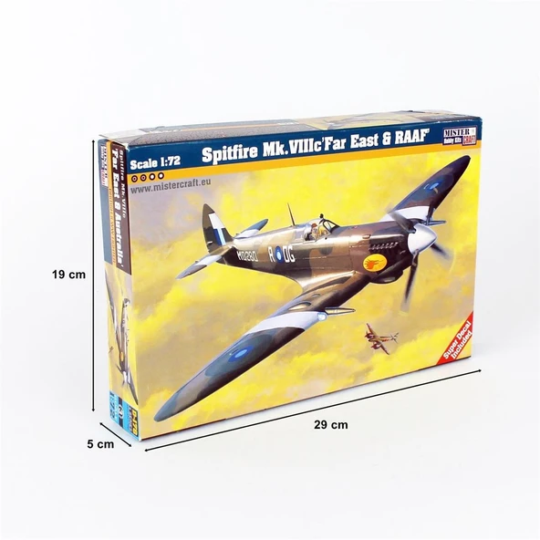 Mistercraft D178 1/72 Spitfire Mk. VIIIC Far East & RAAF Savaş Uçağı Plastik Model Kiti - Resim 4