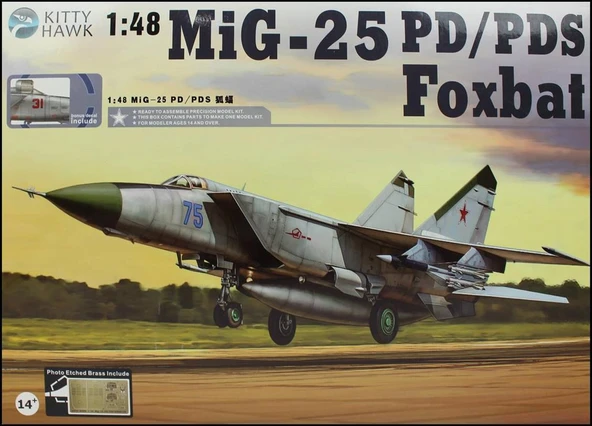 Kitty Hawk 80119 1/48 Ölçek, MIG-25 P/PD (Foxbat) Savaş Uçağı, Plastik Model kiti ürün görseli