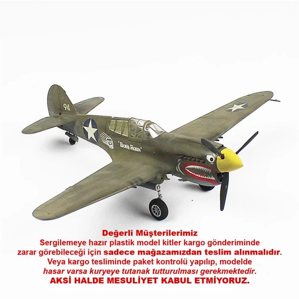 QD036 1/48 Ölçek, P-40C Warhawk Sergilemeye Hazır Plastik Uçak Maketi ürün görseli
