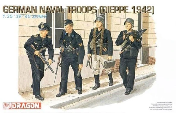 Dragon 6087 1/35 Ölçek, Alman Deniz Birlikleri (Dieppe 1942) Asker Figürleri Plastik Model Kiti ürün görseli