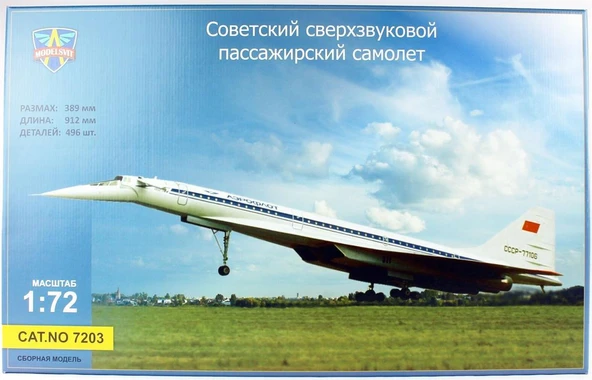 Modelsvit MSVIT7203 1/72 Ölçek, Tupolev Tu-144 Yolcu Uçağı, Plastik Model kiti ürün görseli 1