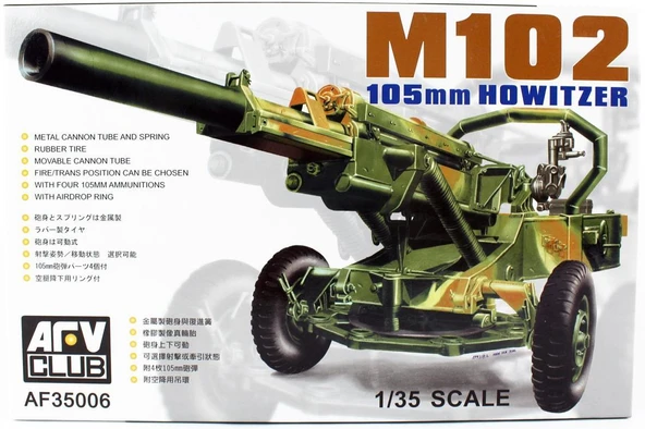 AFV Club AF35006 1/35 Ölçek, M102 105mm HOWITZER Obüs, Plastik Model kiti ürün görseli