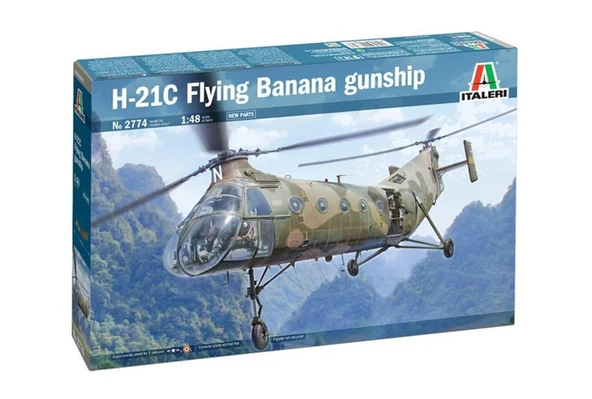 Italeri 2774S 1/48 Ölçek, H-21C (Flying Banana) Askeri Helikopter, Plastik Model kiti ürün görseli 1