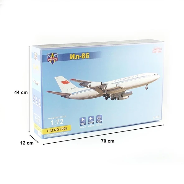 Modelsvit MSVIT7205 1/72 Ölçek, IL-86 Wide-Body Airliner Yolcu Uçağı, Plastik Model kiti - Resim 5