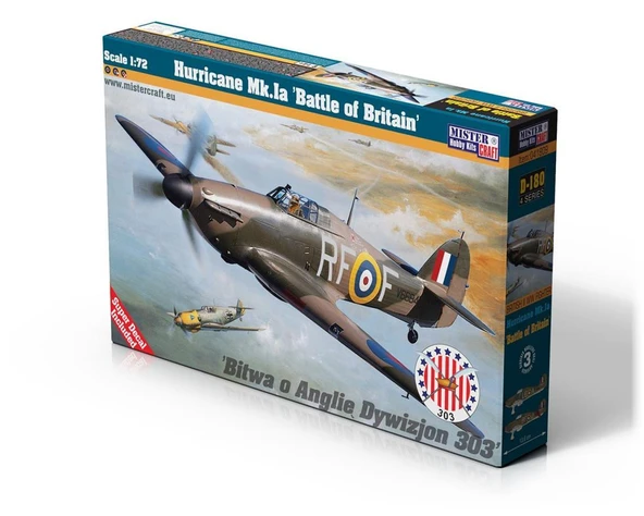 Mistercraft D180 1/72 Hurricane Mk.Ia (Britanya Savaşı) Savaş Savaş Uçağı Plastik Model Kiti ürün görseli 1
