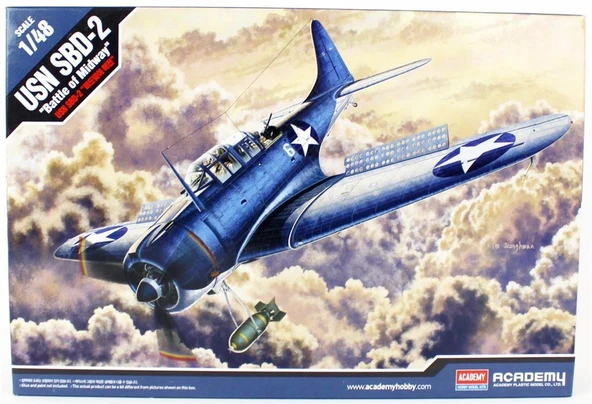 Academy 12335 1/48 Ölçek, USN SBD-2 (Midway) Savaş Uçağı, Plastik Model kiti ürün görseli