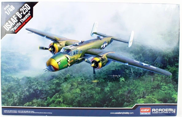 Academy 12328 1/48 Ölçek, USAAF B-25D (Pacific Theatre) Savaş Uçağı, Plastik Model kiti ürün görseli