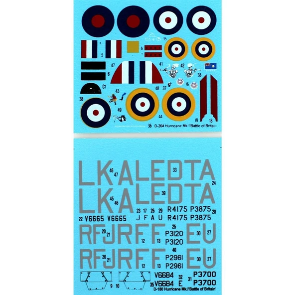 Mistercraft D180 1/72 Hurricane Mk.Ia (Britanya Savaşı) Savaş Savaş Uçağı Plastik Model Kiti - Resim 4