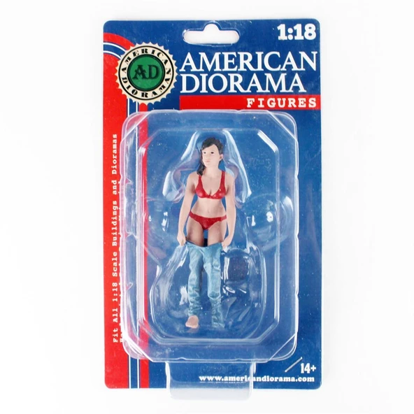 American Diorama AD76314 1/18 Ölçek, Plaj Kızı (Gina) Sergilemeye Hazır Plastik Figürü - Resim 3