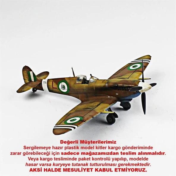 QD027 1/48 Ölçek, Spitfire Mk.V Sergilemeye Hazır Plastik Uçak Maketi ürün görseli 1