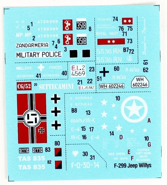 Mistercraft F299 1/35 (1/4 Ton Sınıfı) Willys Jeep Plastik Model Kiti - Resim 3