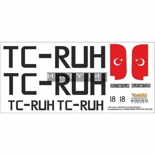 Babibi DAT01099 1/48 Ölçek, Dhy, Junkers JU-52, Dekal Çıkartma ürün görseli