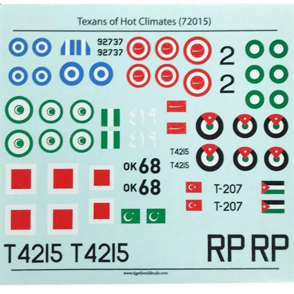 Tiger Head Decals 72015 1/72 Ölçek, Texans of Hot Climates