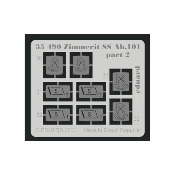 Eduard 35490 1/35 Ölçek, Zimmerit Tiger I/Ss Ab.101 For T - Resim 2