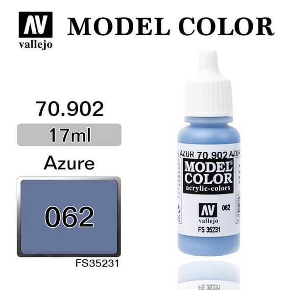 Vallejo 70902 18 ml. (62) Azure-Matt, Model Color Serisi Model Boyası ürün görseli