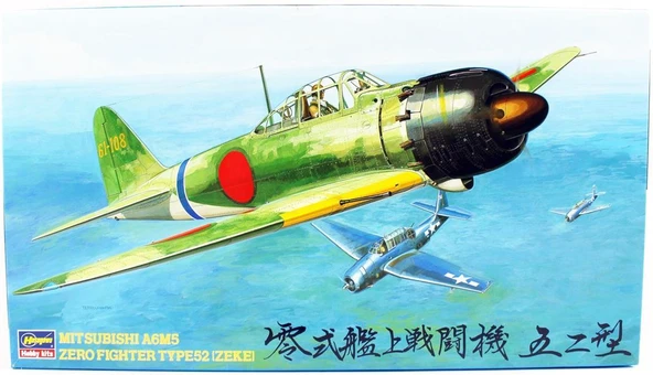 Hasegawa JT23 19123 1/48 Ölçek, MitsubishiI A6M5 Zero Fighter Type 52 (Zeke), Savaş Uçağı Plastik Model Kiti ürün görseli