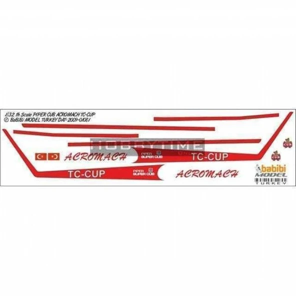Babibi DAT01079 1/32 Ölçek, Top Air, Piper Cub, Dekal Çıkartma ürün görseli 1