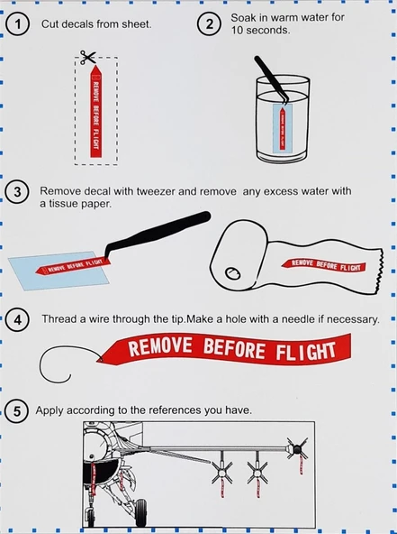 Babibi B3D-0003 1/32 Ölçek, Remove Flight Tags, 3 Boyutlu Dekal Çıkartma - Resim 3