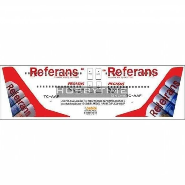 Babibi DAT01037 1/144 Ölçek, Pegasus, Boeing 737-500, Referans, Dekal Çıkartma ürün görseli 1