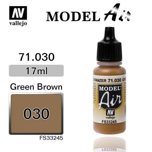 Vallejo 71030 18 ml. Brown Green, Model Air Serisi Model Boyası ürün görseli