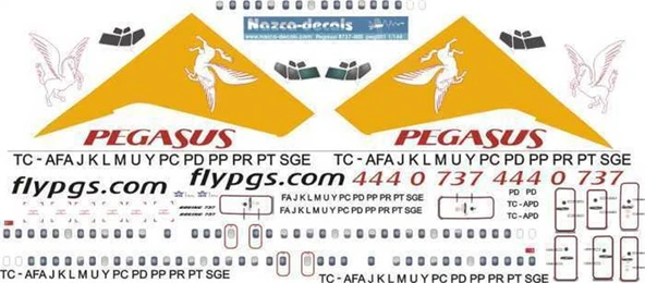 Nazca Decals Peg001 1/144 Ölçek, Pegasus B737-400 Classic -Tc Afa - Resim 2