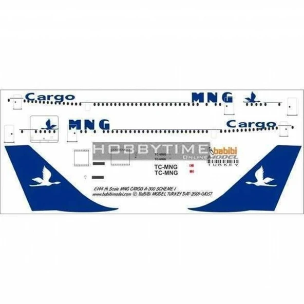 Babibi DAT01057 1/144 Ölçek, Mng Cargo, Airbus A300, Şema-1, Dekal Çıkartma ürün görseli