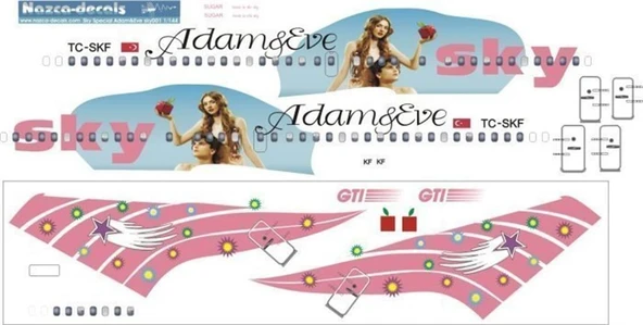 Nazca Decals Sky001 1/144 Ölçek, Sky B737-400 Special - Resim 2