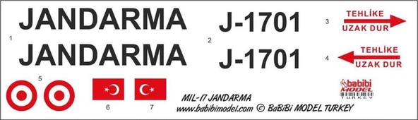 Babibi DBT01228 1/35 Ölçek, MİL-17, Jandarma, Dekal Çıkartma ürün görseli 1
